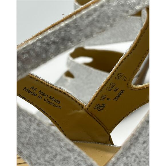 Naturalizer Dianna Strappy Heeled Sandal in Silver Glitter Size 10M - Picture 9 of 10